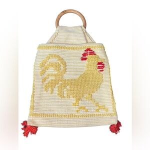 Vintage Chicken Rag Bag Boho Tapestry Bag
